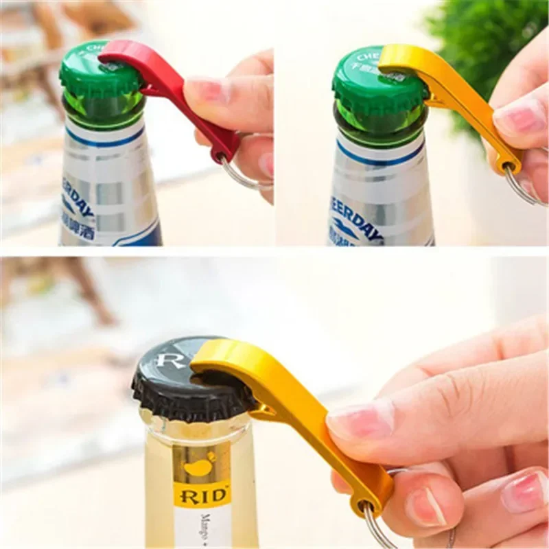 Compact 4-in-1 Aluminum Keychain Bottle Opener - Vibrant Colors, Perfect Party Favor Gift