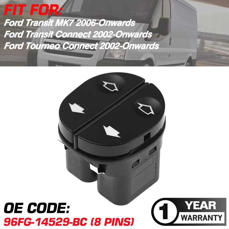 Pulsante Interruttore Di Controllo Alzacristalli Elettrici Per Ford Transit Mk7 Ford Transit Connect Ford Tourneo Connect Dal 2002 In Poi Muslimate
