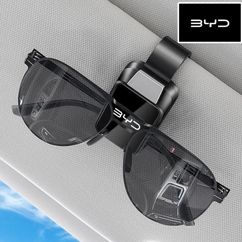 BYD 씰 6, 씰 U, ATTO 3, 돌핀 미니, 씰 L 악세서리용 차량 햇빛 가리개 카본 안경 선글라스 클립 홀더 케이스 보관함
