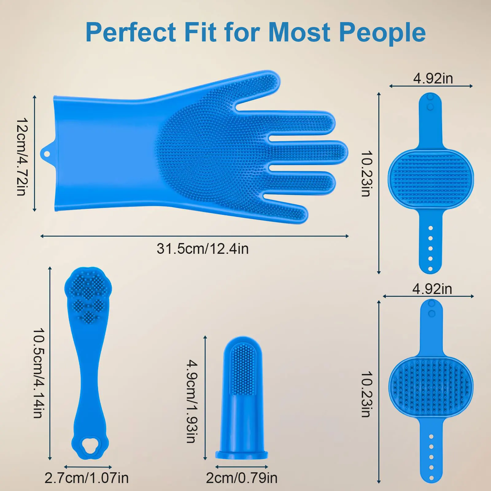 6PCS Silicone Pet Grooming Gloves Set – Dog & Cat Bathing, Shampooing, Massaging & Deshedding Kit