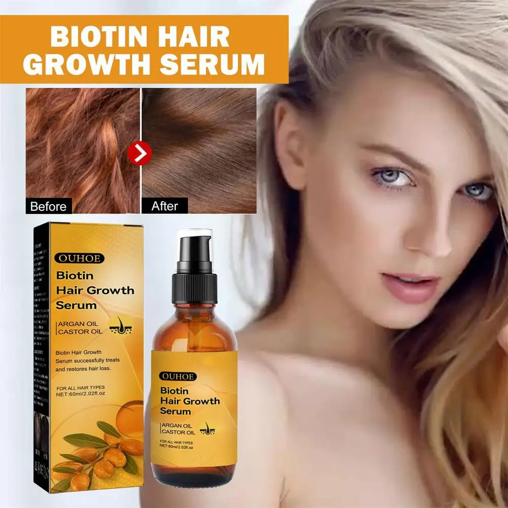 

60ml Hair Growth Oil Biotin Hair Loss Repair Oil Recover Dry Damaged Hair Quality Hair Care Oil For All Hair Types