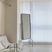 กระจกเต็มตัวแบบมีล้อเคลื่อนย้ายได้ โครงสแตนเลส ปรับระดับได้ เหมาะสำหรับร้านขายเสื้อผ้าและใช้ในบ้าน 2