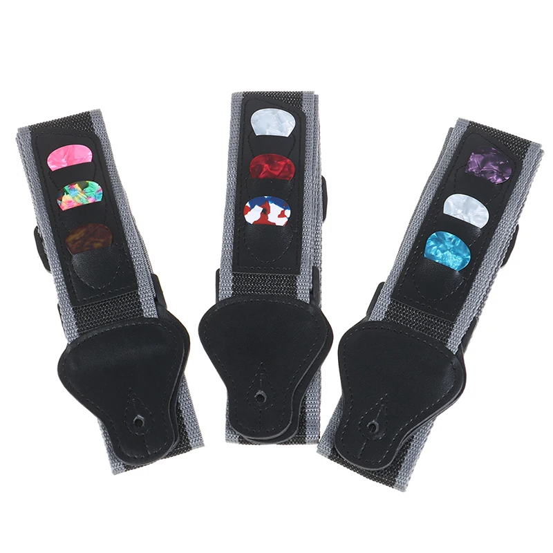 

1set adjustable electric guitar strap with 3guitar pick PU leather guitar belt