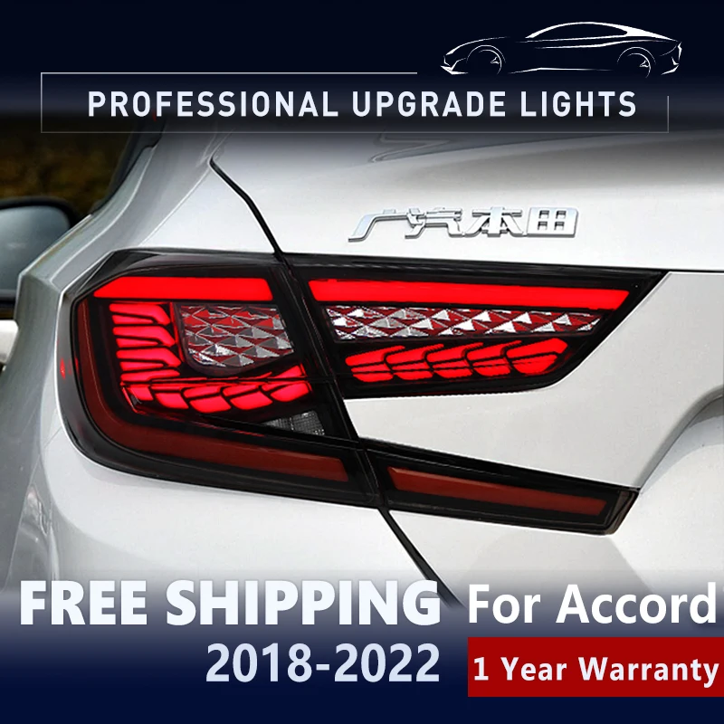 

Car Styling 10th Gen For Honda Accord 2018 2019 2020 2021 2022 LED Taillights DRL+Reverser+Fog+Break+Turning Signal Rear Lamp