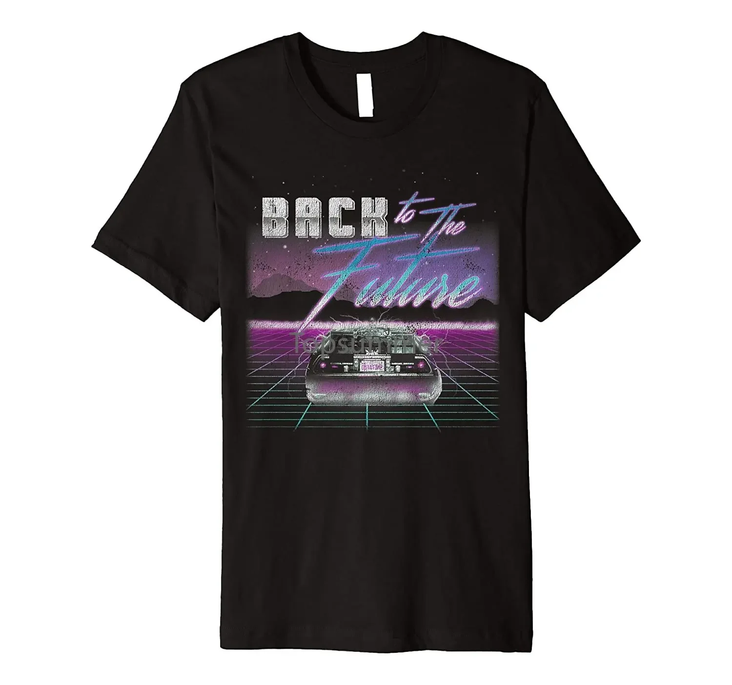 

Back To The Future DMC Neon Grid Portrait Premium T-Shirt
