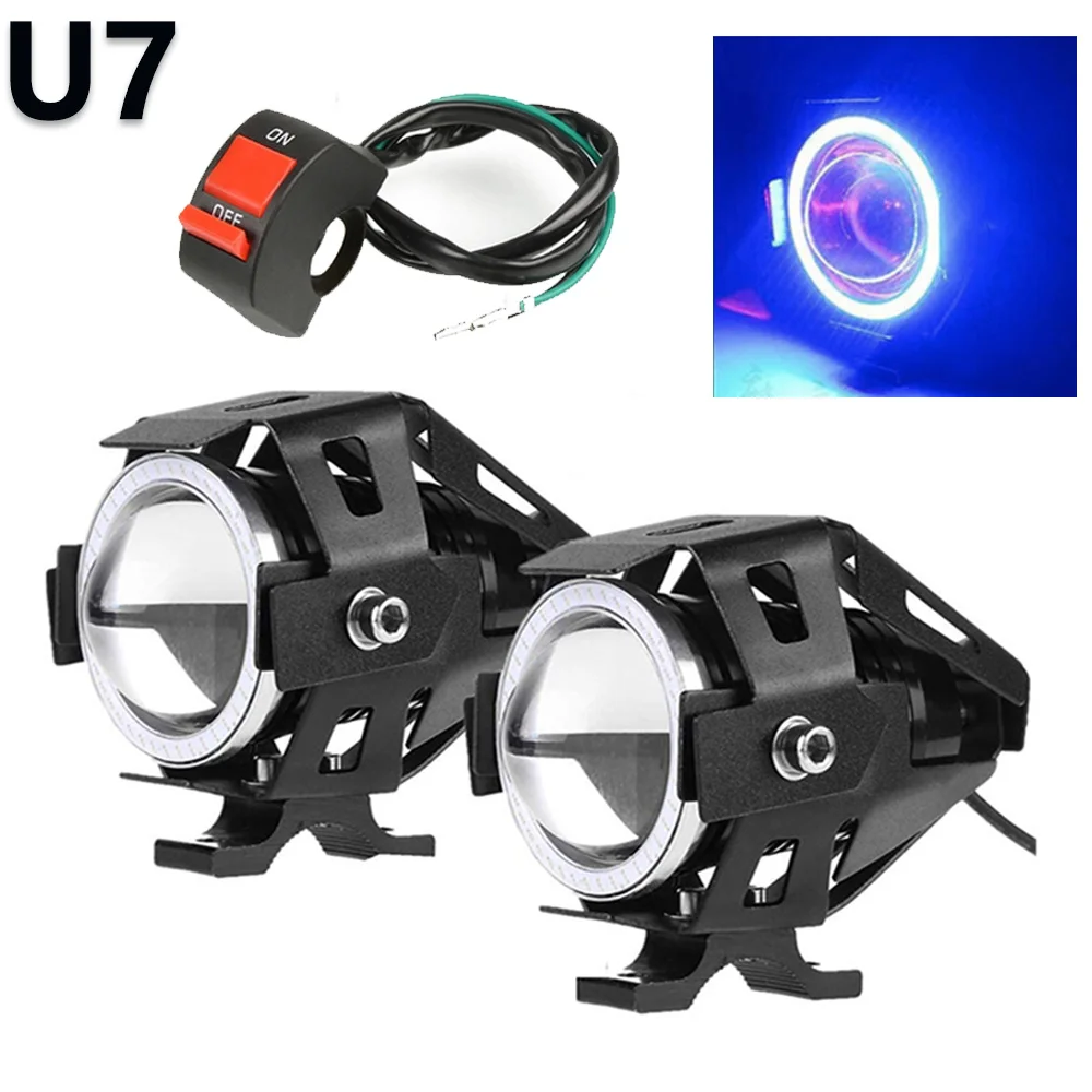 U7 Led Light Moto Angel Eyes Faro Per Suzuki Burgman 650 Gs500 Katana 750 Bandit 600 Boulevard M109R Sv 1000 Gn 250