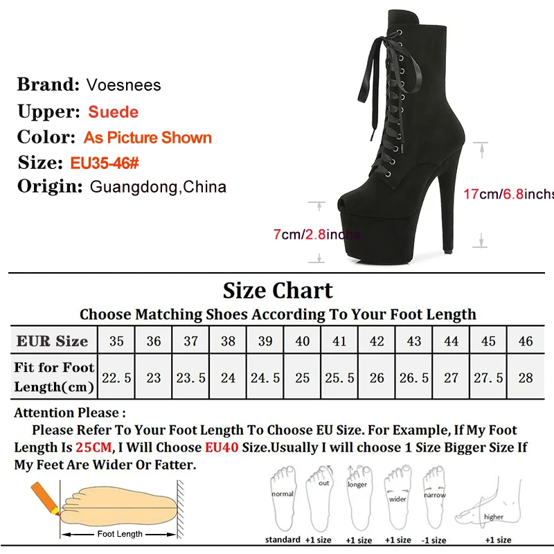 Booties Women 17cm Pole Dance Shoes Faux Suede Heels Stripper Platform Catwalk Shoes Ankle Lace-up Zip Roman Lady Knight Shoe