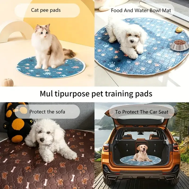 Circle Non-slip Mat for Pets Waterproof Dog Pee Pad Breathable Cat Mat Washable Pet Diaper Pad High Absorbent Pet