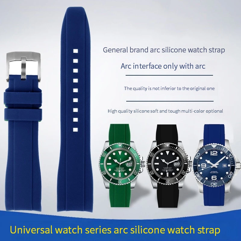 21Mm 22Mm Cinturino In Gomma Morbida Adatto Per Rolex Longines L3 Conquest Master Series Sport Diving Omega Cinturino In Silicone Impermeabile