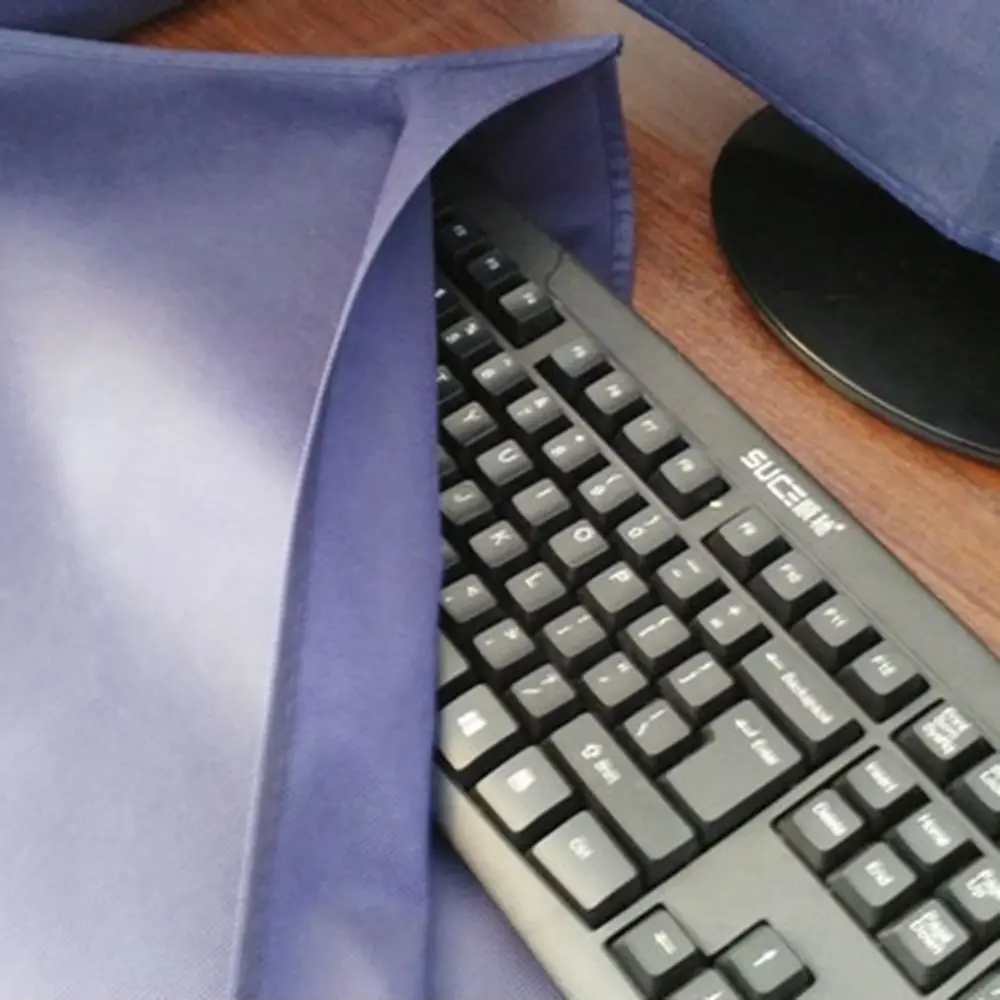 3PCS Blue Desktop Computer Dust Cover 19 To 34 Inches Moisture-proof Computer Protective Cover Nonwovens Breathable