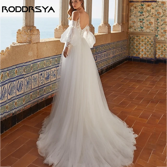 Roddrsya zarte Applikationen Spitze Brautkleid Meerjungfrau abnehmbare Zug  Puff Ärmel Brautkleid elegante Kirche Vestidos de Noiva Zarte Applikationen  Spitze Hochzeitskleid Meerjungfrau Abnehmbare Schleppe Puffärmel Br -  AliExpress