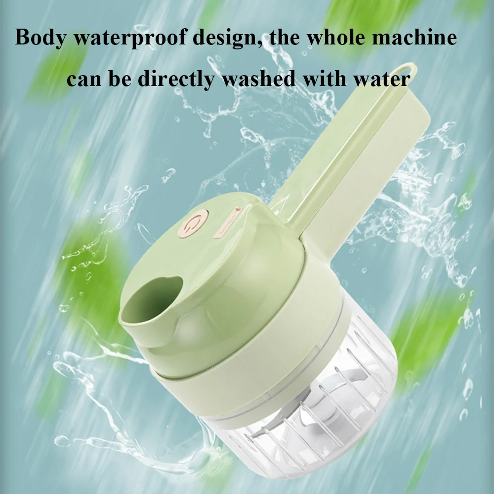 4 IN 1 Electric Food Processors Multifunctional Vegetable Cutter Slicer Handheld Garlic Grinder Wireless Vegetable Chopper 2
