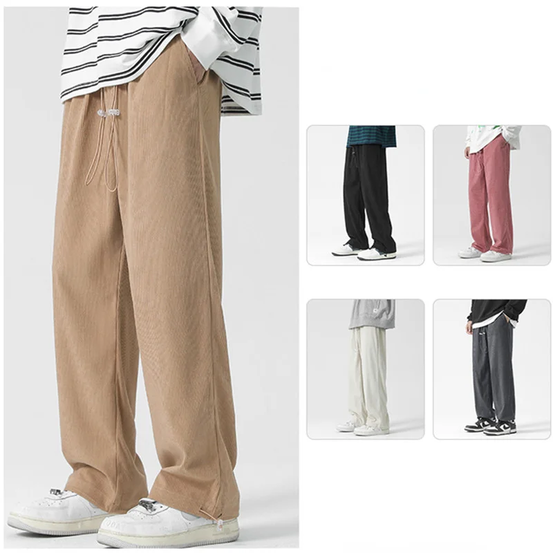 

Chinese Style New Anti-wrinkle Loose Wide-leg Velvet Casual Trousers Men's Corduroy Harem Wide-leg Harem Retro Sports Pants