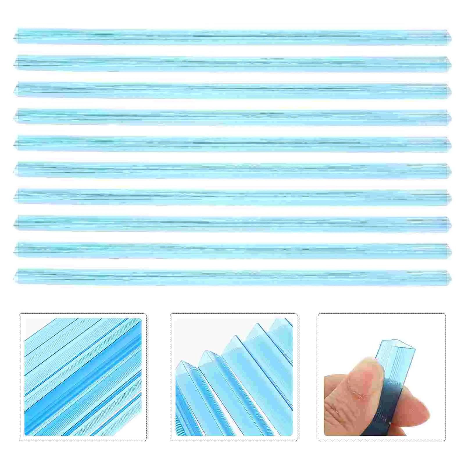 

10 Pcs 10pcs Transparent Small Rod 10 Blue Book Binder Binding Bars for Folders Pull Clip Slide Binders A4 Trolley