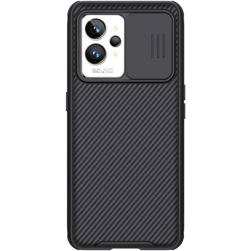 Compatible with Realme GT2 Pro Case, Slide Cover Camera Lens Protection,  Soft TPU Bumper Hard PC Back Cover Case (Black), Cam-realmeGT2Pro-case