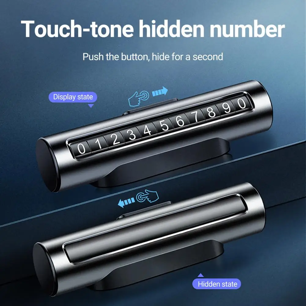 Parking Stop Card Sturdy Car Temporary Parking Card Stickers Numbers Plate Rotatable Car Accessory Temporary Parking