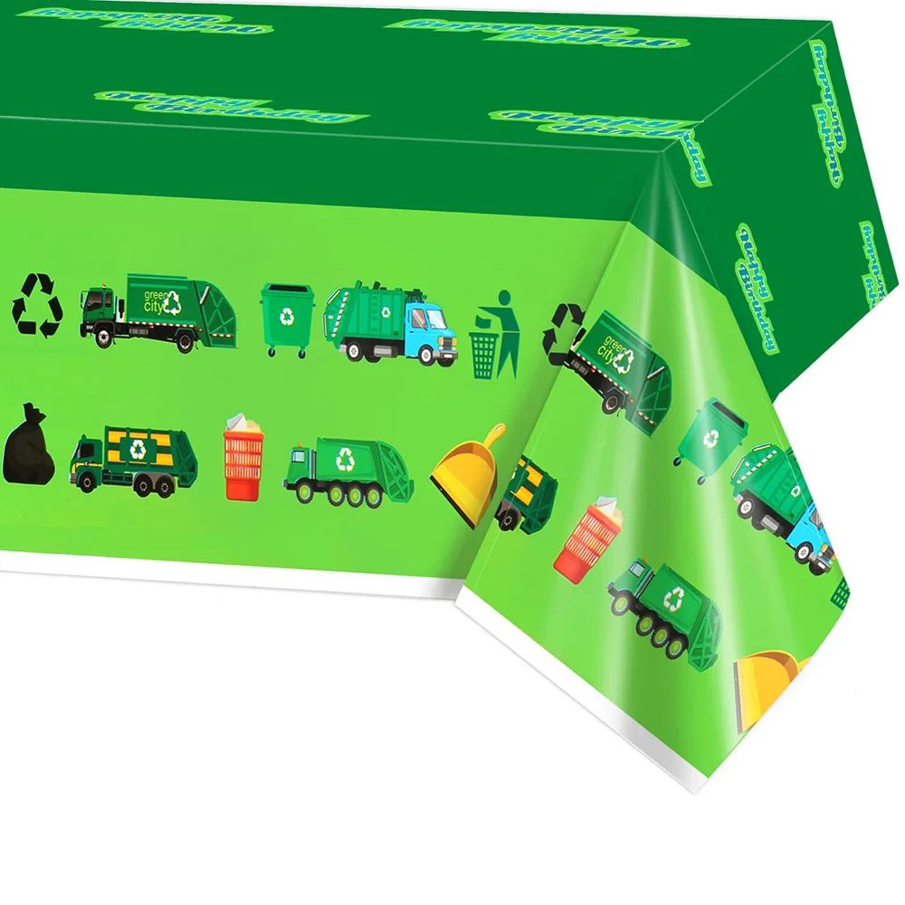 

Garbage Truck Birthday Party Supplies Garbage Truck Tablecloths Table Cover Disposable Plastic Rectangle Table Cloth
