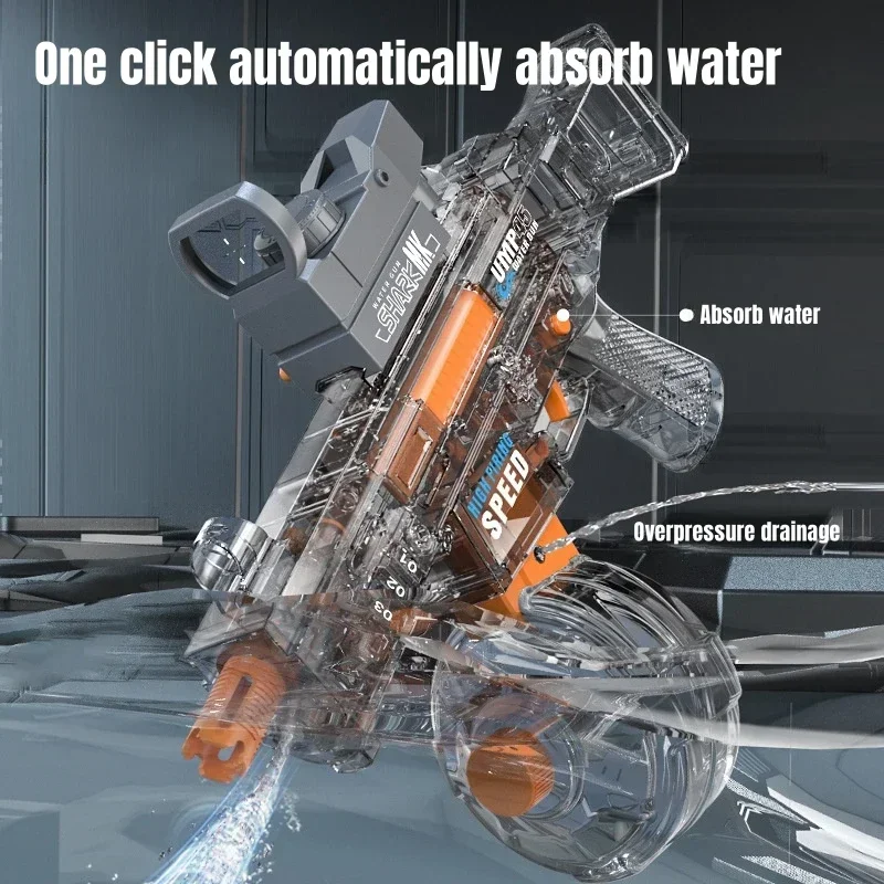 Children Simulated Flame Electric Water Gun Sensor Light High Pressure Automatic Watergun Summer Outdoor Beach Pool Toy for Kids 3