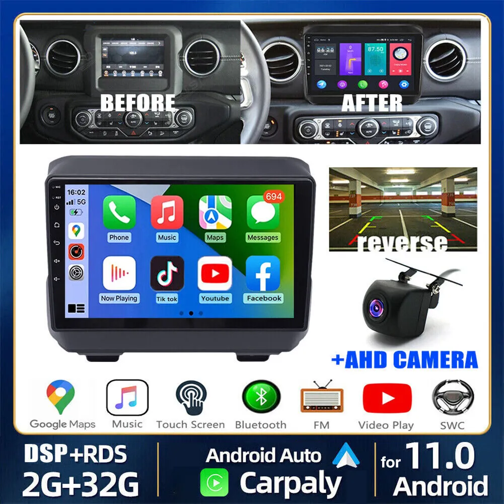 

Car Radio Wireless Carplay 9'' Auto GPS Navigator Bluetooth Dashboard Video Recorder Android 13 Car Compass