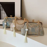 Sac à bandoulière brodé de Style chinois, sac à main élégant rétro, petit sac carré de luxe pour fête de mariage, pochette de soirée de styliste pour femmes 5