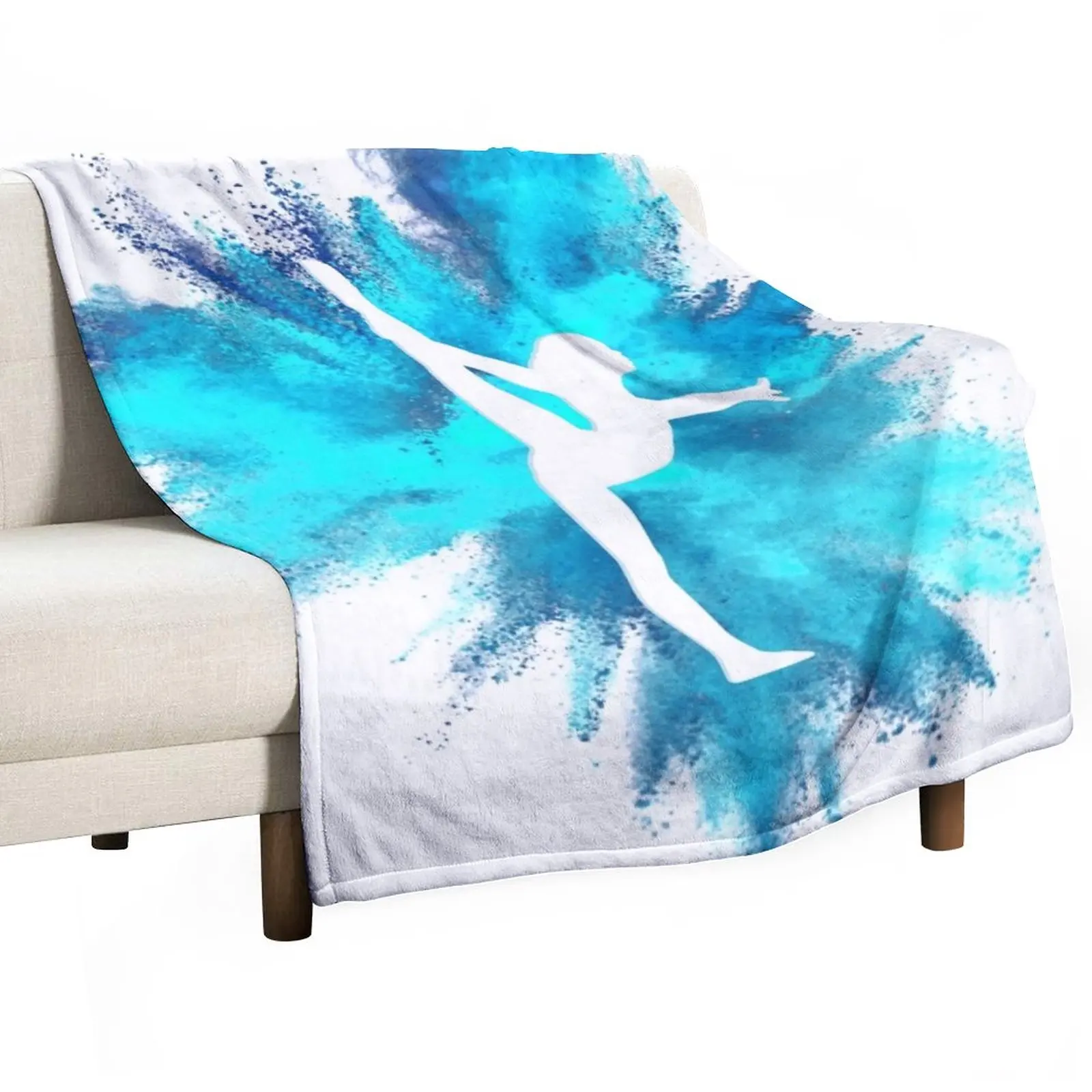 

Gymnast Silhouette - Blue Explosion Throw Blanket Soft Blanket Weighted Blanket Luxury Thicken Blanket wednesday
