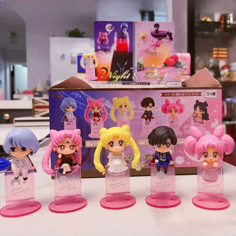 Серия Ochatomo Сейлор Мун R ночь и день ПВХ Фигурки игрушки 6 шт./комплект черная леди спокойствие маленькая леди Чиба Мамору бриллиантовый подарок