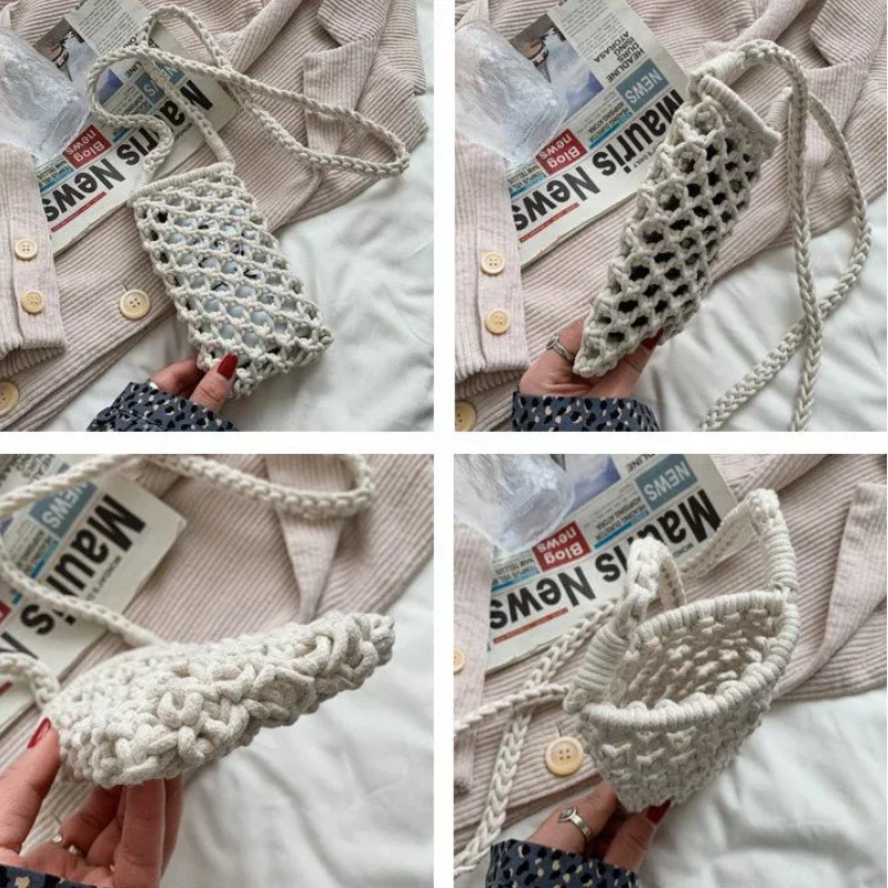 Elegant Women's Lightweight Hollow-Out Crochet Crossbody Handbag