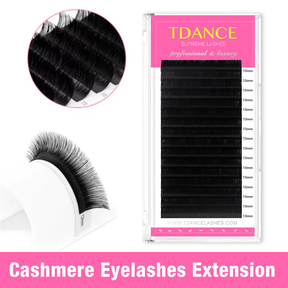 TDANCE Classic Eyelash Extension Korea PBT 16 Row Matte Black Faux Mink Lashes Russian Volume Makeup Eyelashes Individual Lash