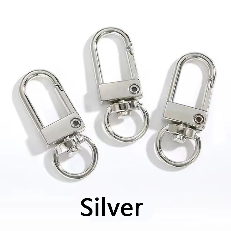 Metal Lobster Claw Clasps 10/20/50PCS Swivel with Rings Lobster Clasp Hooks Metal Clasps For DIY Handbag Belt Strap Dog Buckle Keychain Accessories