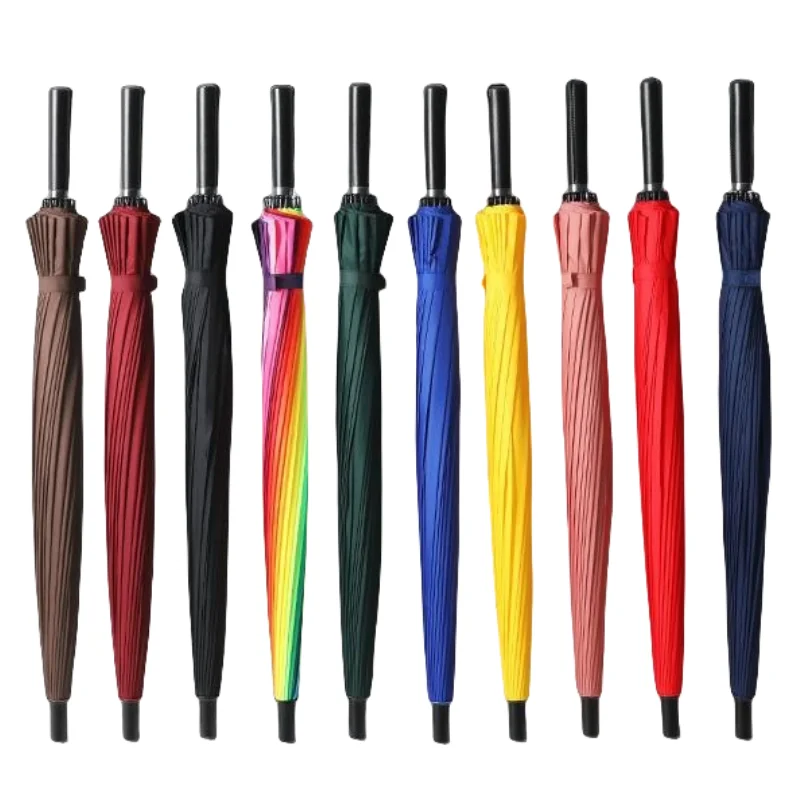 

24 Bone Long Handle Umbrella Manual Business Straight Rod Umbrella Birthday Gift Rainproof Windproof Household Rain Gear