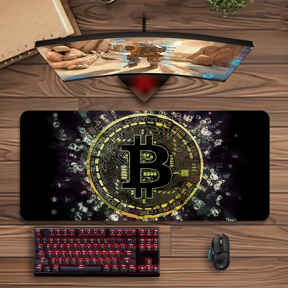 Bitcoin Mousepads Monster Large Mouse Mat Big Desk Pad Non Slip Game Rubber Mouse Pad Big Keyboard Mats Mouse Pad 4
