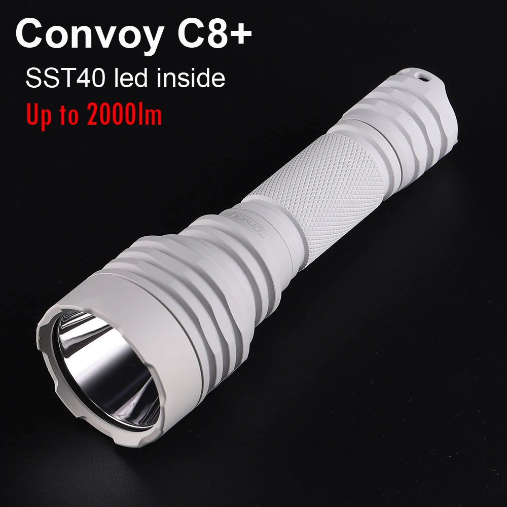 Фото Фонарик Convoy C8 + Mao SST40, светодиодный фонарик 18650, фонарик лм, фонарь для кемпинга, походов, тактический фонарь, лампа высокой мощности №1
