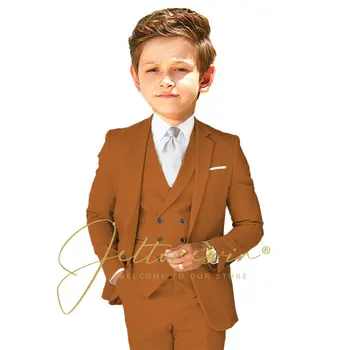 Abito da ragazzo, set da 3 pezzi, giacca alla moda per bambini, gilet, pantaloni, banchetto di nozze, vacanza, smoking da matrimonio