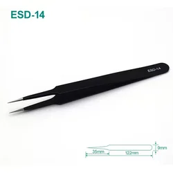Precision Stainless Steel Antistatic Tweezers for Watchmaking and Jewelry Crafting (Style4 - ST - 14 B)
