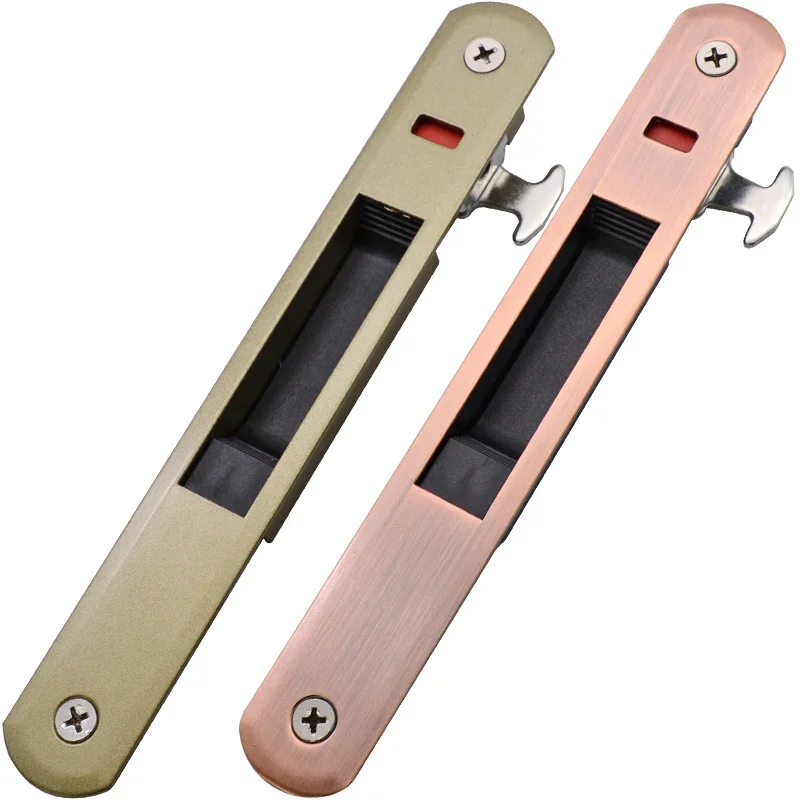 Aluminum Alloy Sliding Door Lock Glass Window Push-pull Automatic Gate Hook Locking Single Side Bronze Black White Hardware