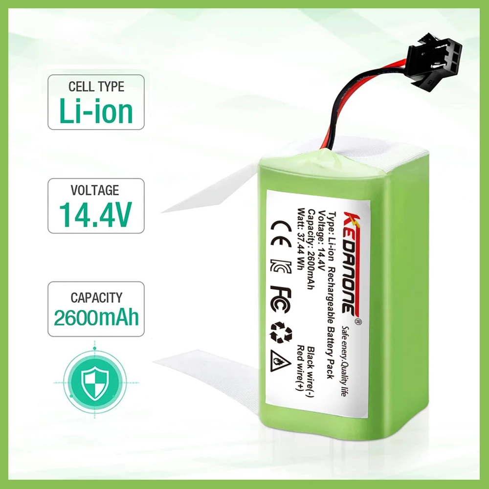 

14.4V 2.6Ah Li-ion battery for Cecotec Conga Excellence 950 990 1090 Ecovacs Deebot DN621 601/605 Eufy RoboVac 35C Panda i7 V710