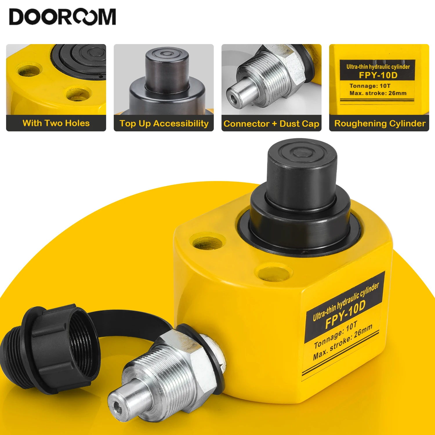DOOROOM 10Ton Multi-section Hydraulic Ram Jack Ultra-thin Hydraulic Cylinder Lifting Jack Portable Lifting Equipment Separation 2