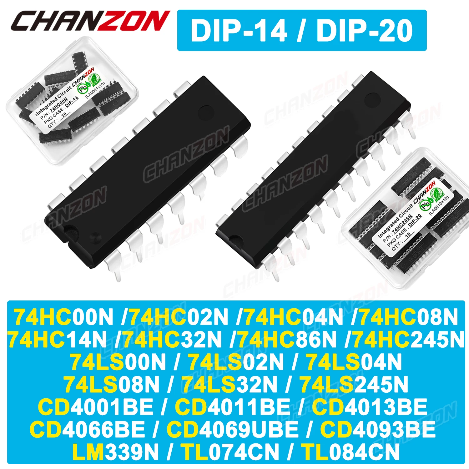 10PCS MOTOR FAHRER IC TL074 74LS04 74HC14 74HC CD4011 LM339 74LS08 74LS00 74LS02 74HC08 TL074CN CD4001 74LS32 SN74LS08N TL084