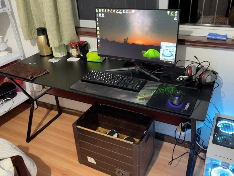 Description Picture 5 of itemModern Gaming Tables for Living Room Fiberboard Desktop Study Reading Desk Light Luxury Simple Design Computer Desks for Office