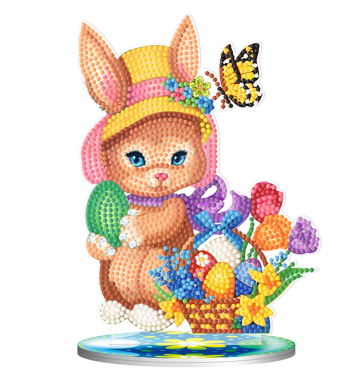 DIY Diamond Painting Table Ornament Easter Bunny Eggs Rhinestone Embroidery  Mosaic Home Desk Decor Handmade Easter Holiday Gift