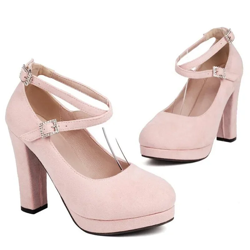 

Женские туфли-лодочки с круглым носком, на толстом каблуке