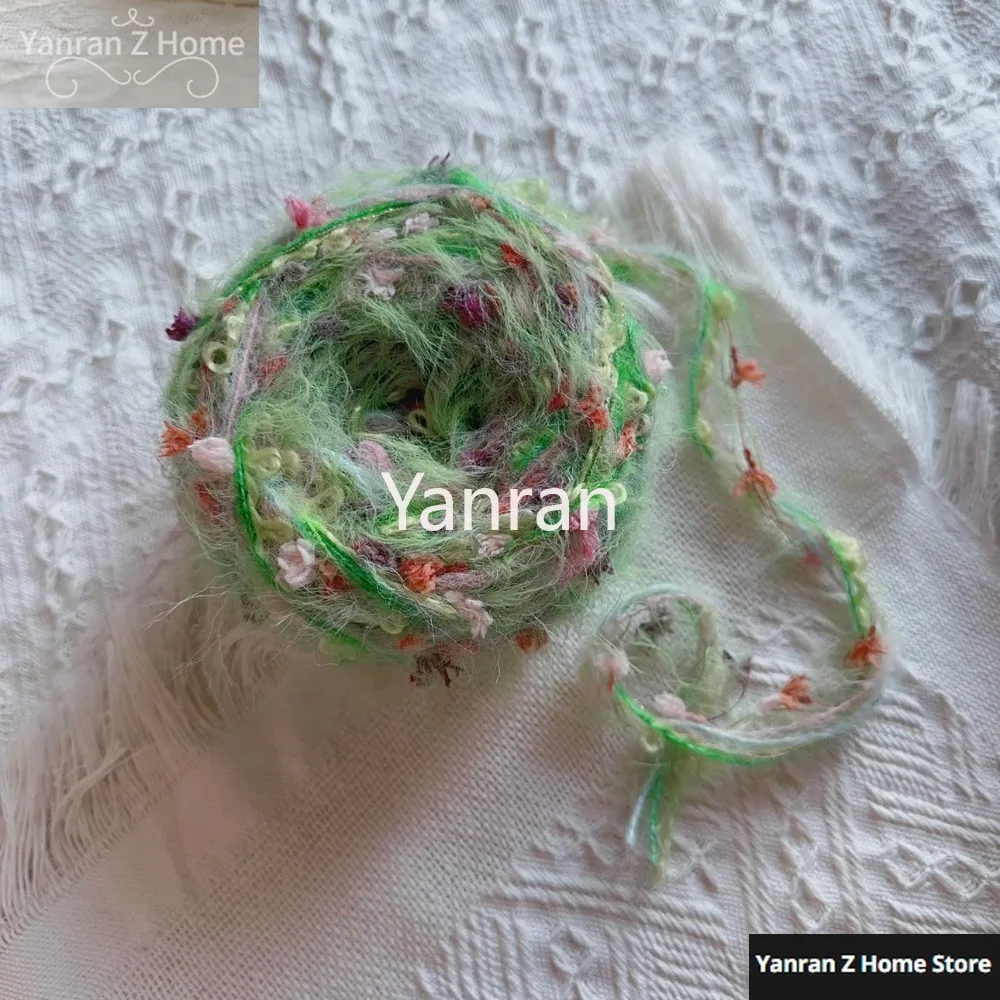 New Hand Mixed Thread Retro Pastoral Oil Painting Series Flower Mixed Thread Handmade DIY Bag Card Holder Hand Ledger Yarn 50g 3