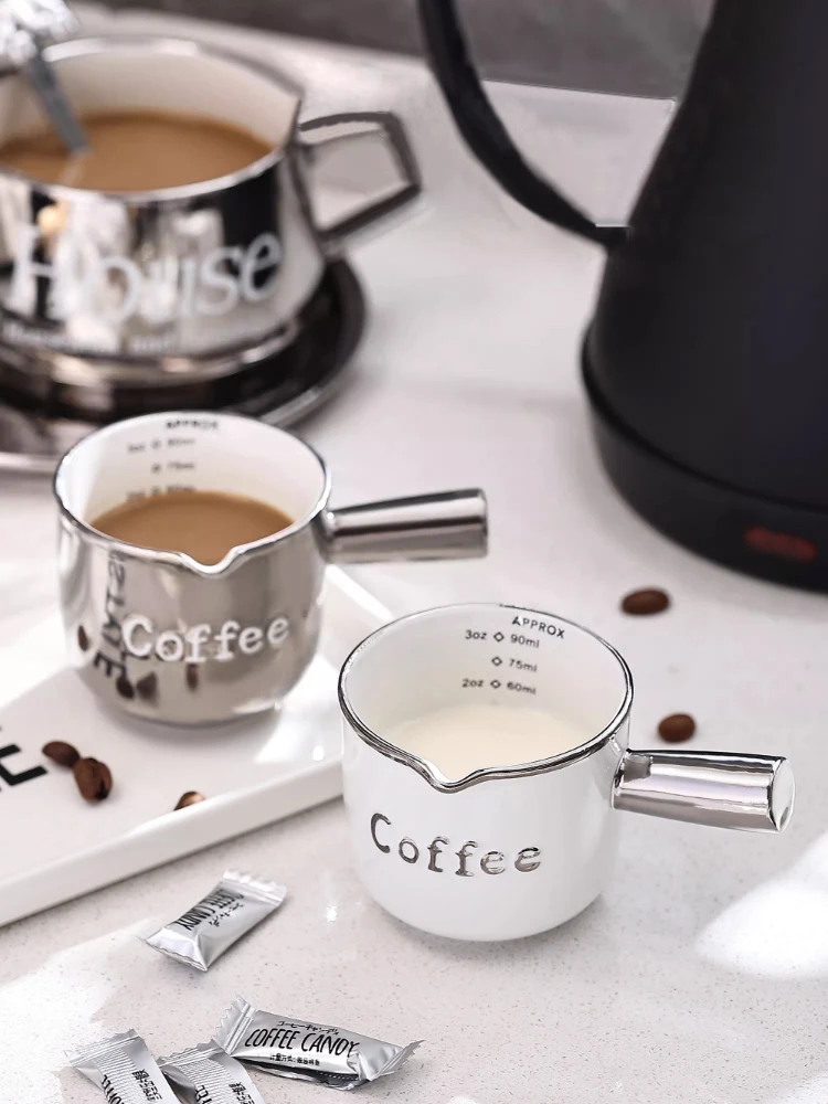 Espresso Cup With Graduated Ceramic Coffee Measuring Cup Extract Small Milk High Appearance Level High-Grade Exquisite