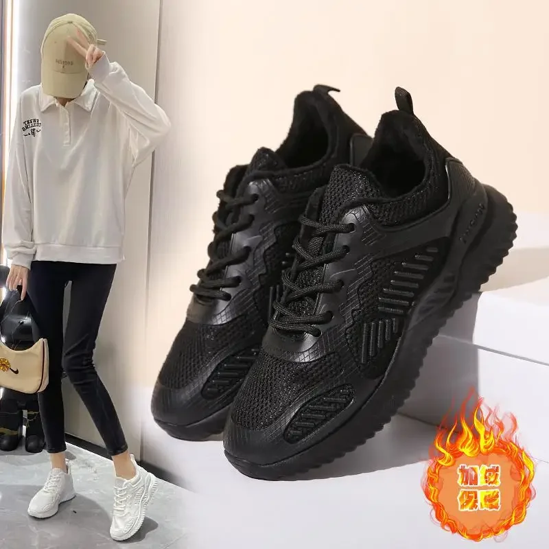 

Женские кожаные зимние ботинки из хлопка теплые кожаные ботинки для девочек утолщенные повседневные ботинки из хлопка с флисовой подкладкой для упражнений