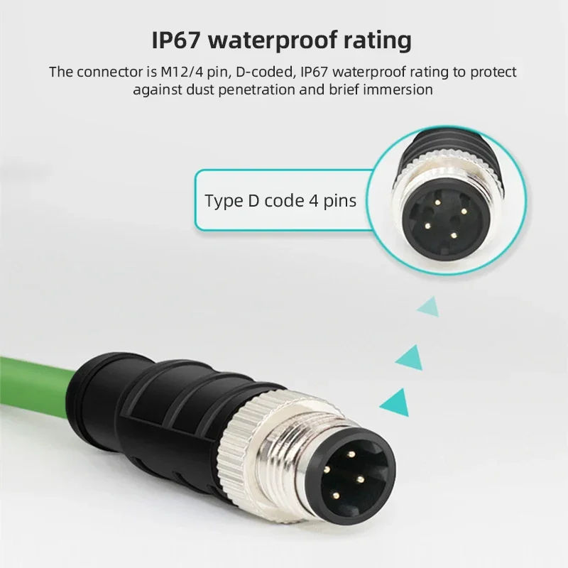 Cavo Adattatore M12 A RJ45 - 3 Metri IP67 Per Ethernet Industriale - Foto 7