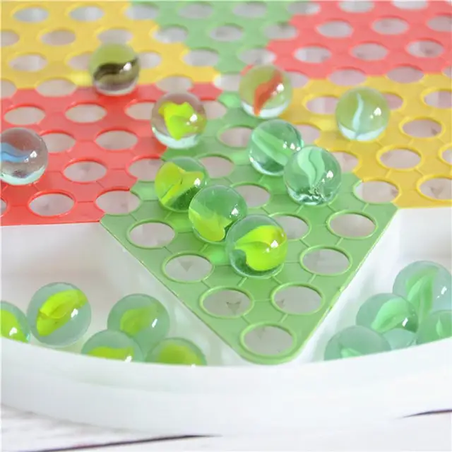 Glass Bead Checkers Educational Game Toy Interactive Flying Chess Intelligence Trainer for Kids Children 4