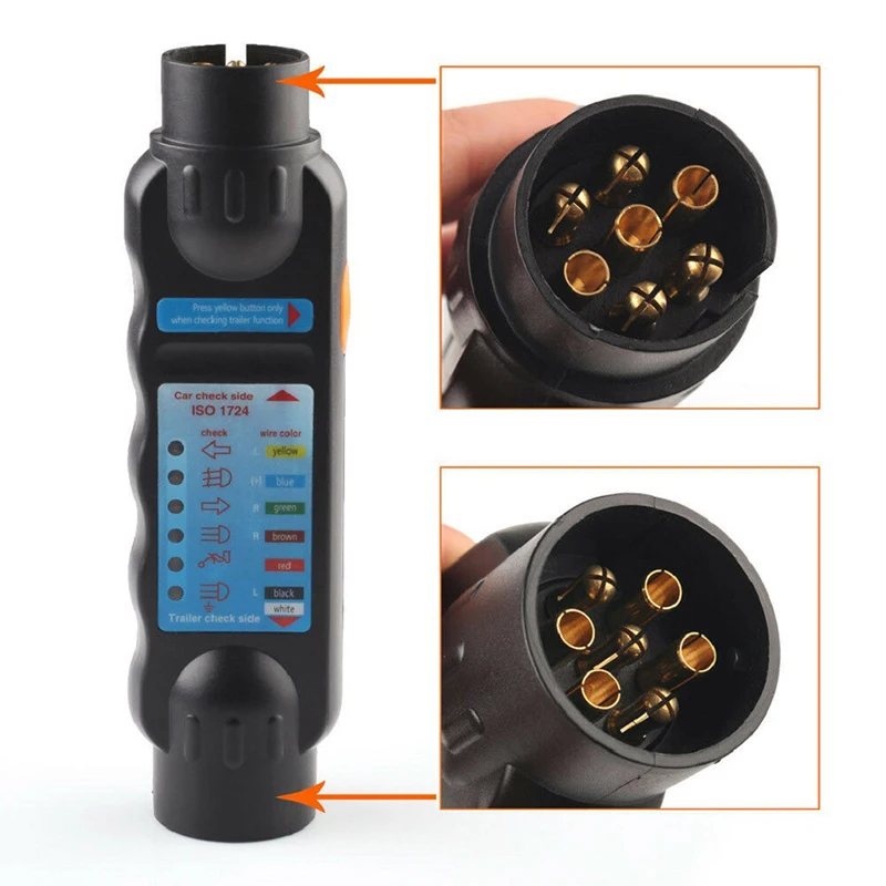Plug Socket Diagnostic Tools 12V Caravan Towing Tow Bar Light Wiring Tester Trailer Tester 7 Pin Car Towing Light