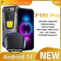 FOSSIBOT F106 PRO MTK G85 4G Android 14 15GB(8+7GB Extended) 256GB ROM Rugged Smartphone 12000mAh Battery 48MP Camera NFC