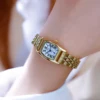 Women's Watches Fashion High Quality Retro Leather Strap Quartz Watch For Women Small Square Dial Ladies Waterproof Clock 4