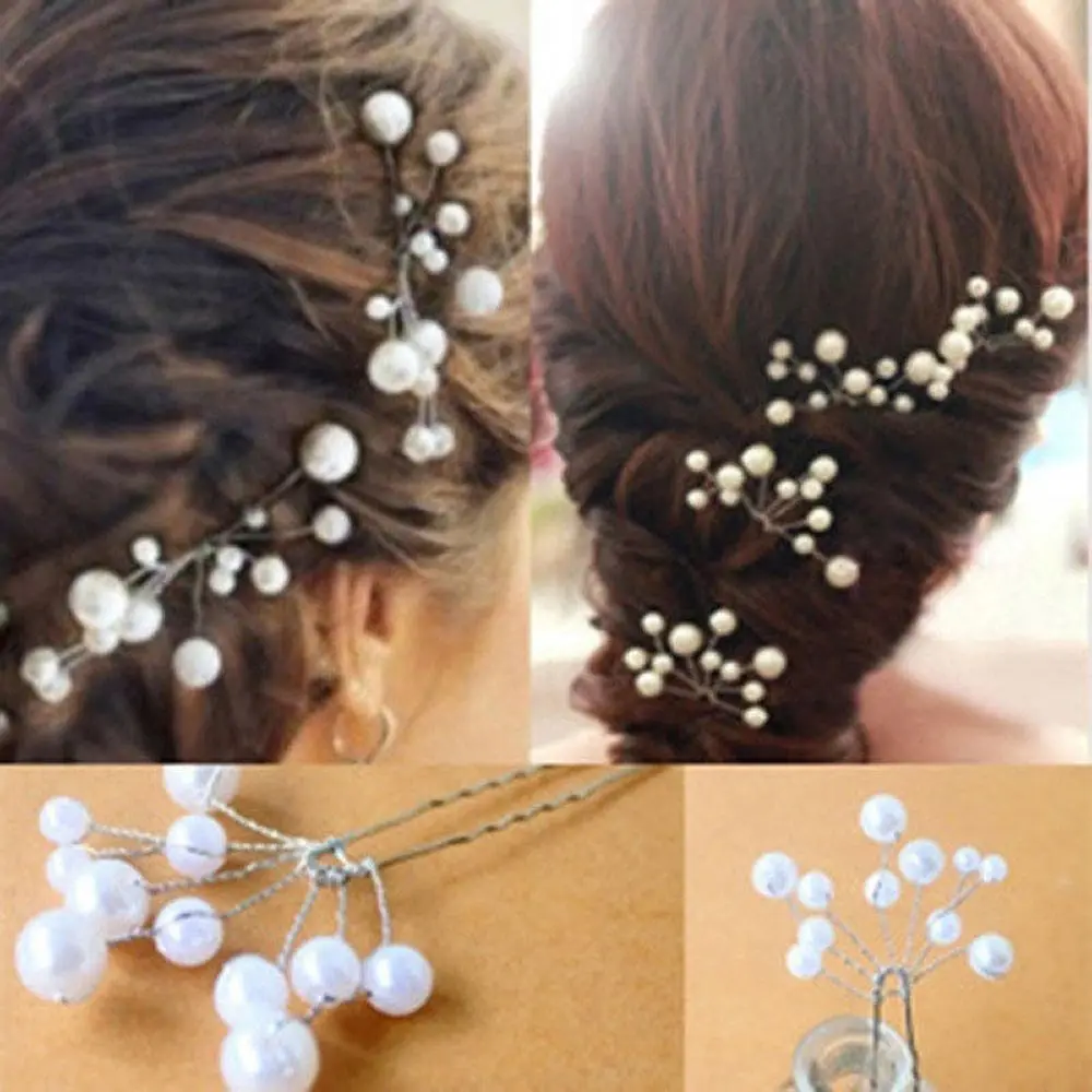 

Women Wedding Fashion Headband Bridal Bridesmaid Pearl Hair Pins Hair Clips